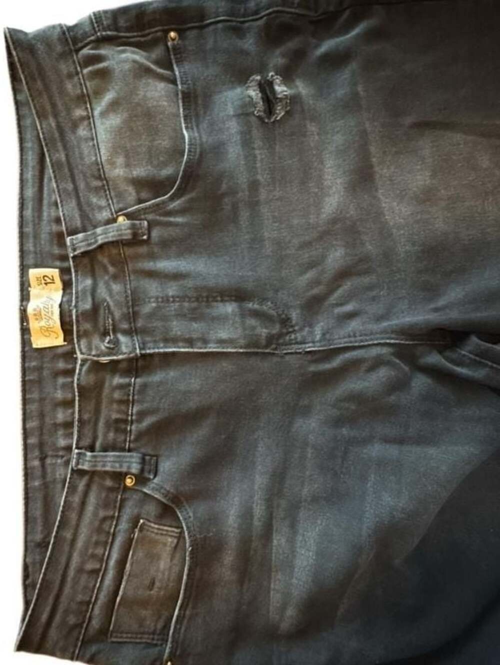 Royalty For Me Black Distressed Skinny Jeans Size 12